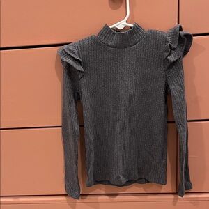 Janie and Jack Charcoal Ruffled Long Sleeve Top